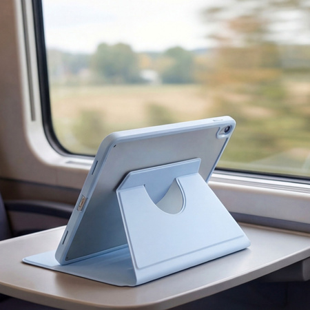 Etui OBROTOWE PENCIL do iPad 10.9 2022 Gen. 10/ 11 2025 A16 Gen. 11 WAKE UP, niebieskie