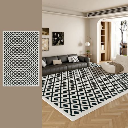 Dywan 140x200 do salonu pętelkowy duży japandi nowoczesny ciężki gruby POLO - Chessboard (Szary)