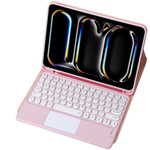 Etui z klawiaturą do iPad Pro 11 Gen 5 M4 2024 / A2836 A2837 A300, różowe - ochronne z podstawką