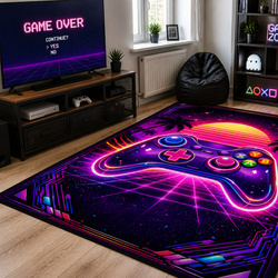Dywan gamingowy 140x200 dla gracza mata pod fotel antypoślizgowy Retro Pad