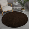 Shaggy Strado 80x80 DarkCoffee round rug (Dark brown)