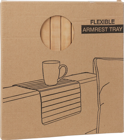 Podłokietnik na sofę kanapę podkładka nakładka elastyczna taca bambusowa (Jasny brąz)