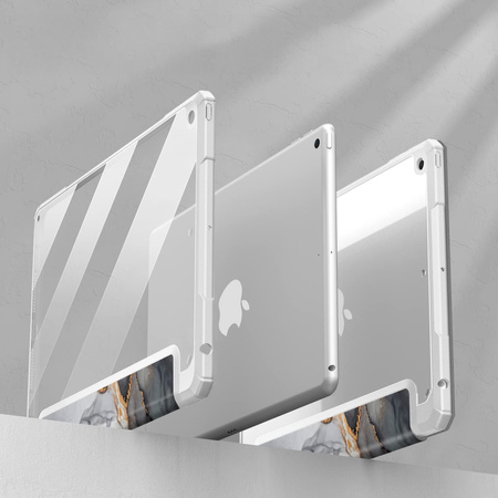 Puzdro grafické na Apple iPad 10.9 2022 Gen 10 / 11 2025 A16 Gen 11 s klapkou, čierne - ochranné so stojanom