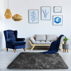 Shaggy Strado 250x300 GreyNight room carpet (Dark gray)