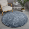 Shaggy Strado 150x150 SilverFur Round Carpet (Light Gray)