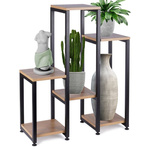 Flower stand metal black 6-tier