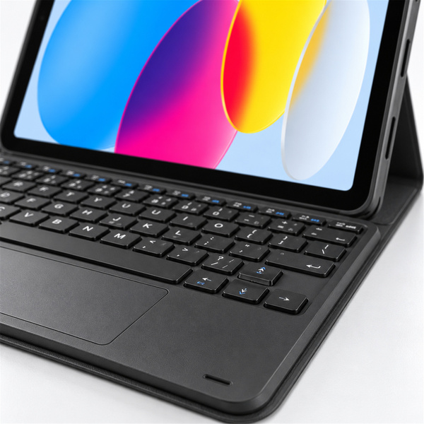 Puzdro s klávesnicou touch na iPad 10.9 10 Gen 2022 / iPad 11 Gen A16 2025 / iPad 10, čierne - ochranné so stojanom