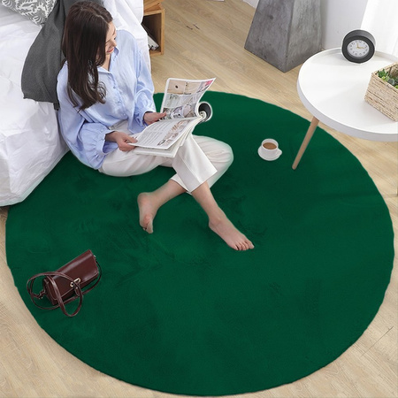 Rabbit Strado 110x110 BottleGreen round rug (Green)