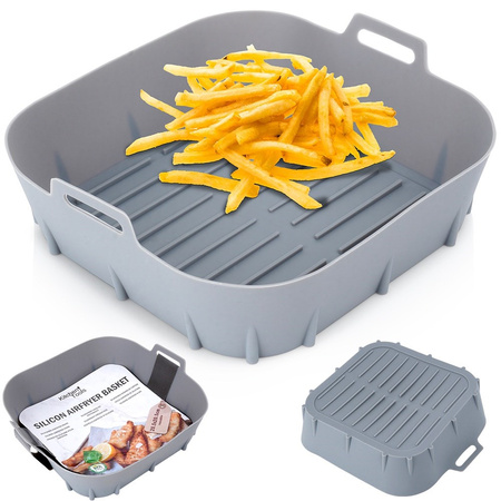 Air Fryer Liners Oil Free Silicone Gray 22 cm