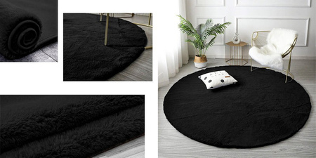 Rabbit Strado 150x150 Black round rug (Black)