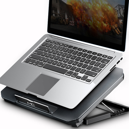 Strado Podstawka chłodząca pod laptop 12‑17″ aluminiowa | Regulowana, antypoślizgowa, cicha