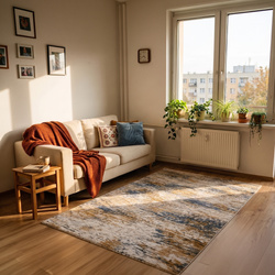Beżowy dywan do salonu 160x220 nowoczesny NOVO Marmur antypoślizgowy miękki