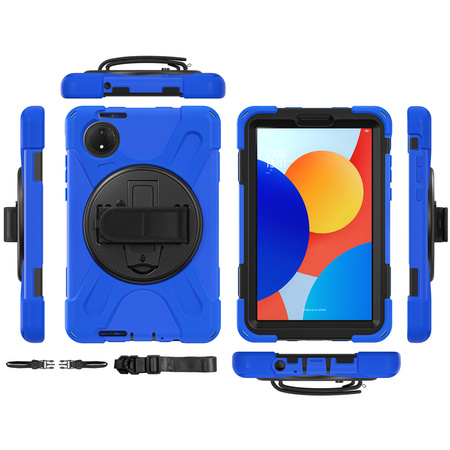 Puzdro pancierové Shockproof s držiakom na Xiaomi Redmi Pad SE 8.7 2024 / Redmi Pad SE 8.7, modré - ochranné