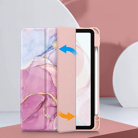 Puzdro grafické na Apple iPad 10.9 2022 Gen 10 / 11 2025 A16 Gen 11 s klapkou, ružové - ochranné so stojanom