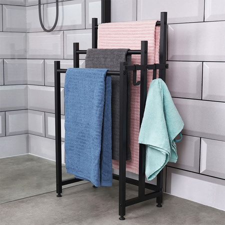 Standing towel rack metal black