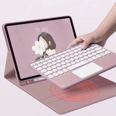 Etui z klawiaturą do Apple iPad Air 13 M2 2024 M3 2025 Gen 6 7 / iPad Air 13 Gen. 6 A2898, różowe - ochronne