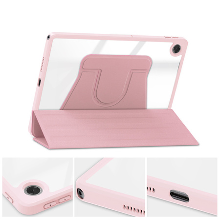 Puzdro 360 Crystal na Lenovo Tab 10.1 2025, ružové - ochranné so stojanom, prístup k portom a tlačidlám
