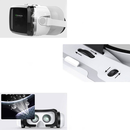 Okulary gogle VR 3D 360 Shinecon G04BS ze słuchawkami - do smartfona