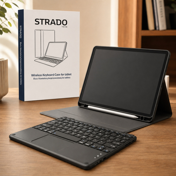 Etui z klawiaturą touchpad do Galaxy Tab S10 Lite 10.9" SM-X406 SM-X400 2025 ochronne czarne