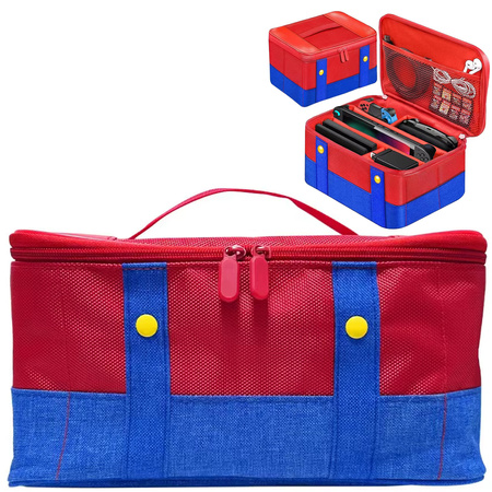 Torba podróżna etui do Nintnendo Switch 2 2025 z przegrodami wodoodporna, mario