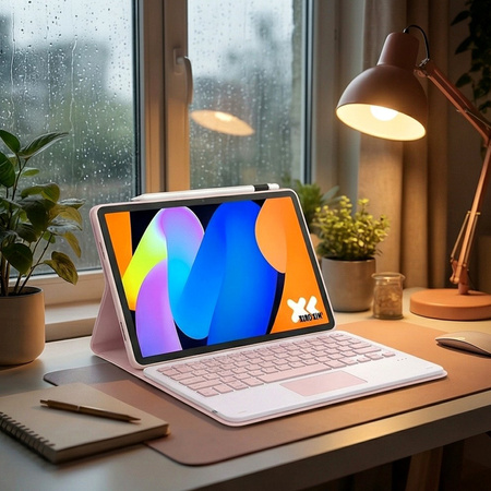 Puzdro s klávesnicou na Lenovo Idea Tab 11 2025, ružové - ochranné so stojanom