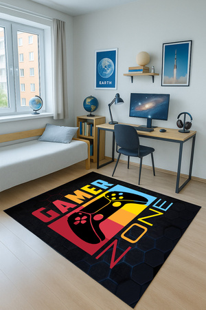 3D Strado GAMER ZONE gaming carpet 140x200 cm modern with 3D effect for gamer or youth room