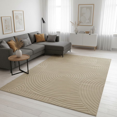 Dywan 160x230 do salonu pętelkowy duży japandi nowoczesny ciężki gruby POLO, beżowy