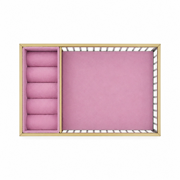 Szklana szkatułka na biżuterię 26x13x4cm 4A Pink