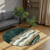 Dywan okrągły NOVO Strado nowoczesny do salonu marmurowy wzór velvet ZłotyBrzeg 80x80 cm