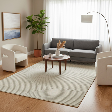 Dywan 160x230 do salonu pętelkowy duży japandi nowoczesny ciężki gruby POLO, szary