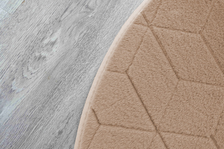 Dywan STRADO okrągły Rabbit 3D pluszowy miękki jak królik antypoślizgowy 160 Beige