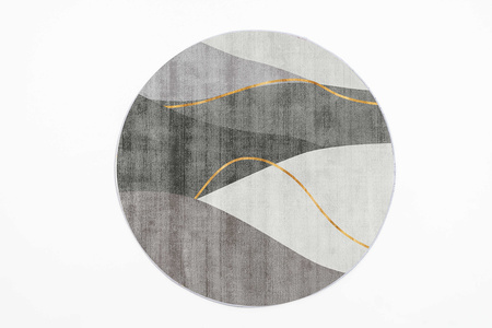 Round carpet NOVO Strado modern delicate gray pattern for living room Grey Echo 120x120 cm