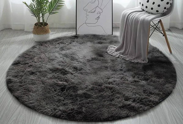 Shaggy Ombre Strado Round Carpet 160x160 OmbreGrey (Dark Gray)