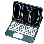 Bluetooth touchpad keyboard case for iPad Pro 11 Gen5 (Green)