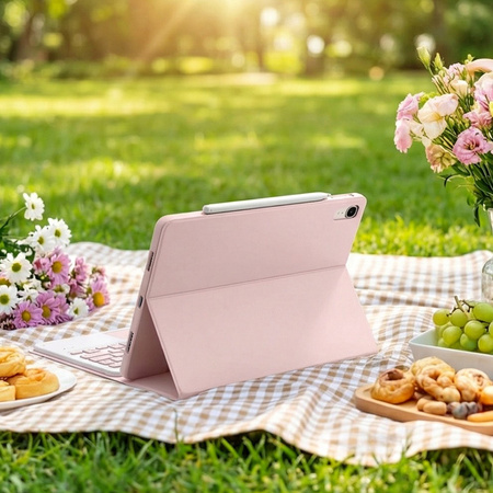 Etui z klawiaturą do Lenovo Idea Tab 11 2025, różowe - ochronne z podstawką
