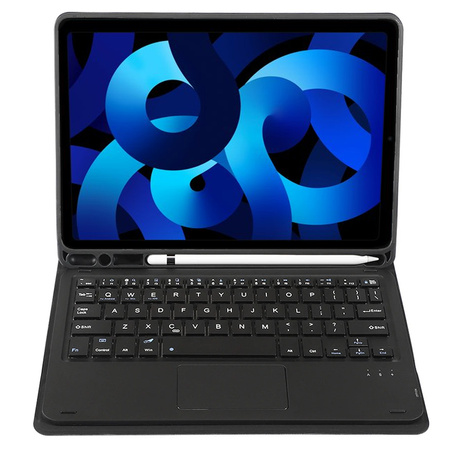 Bluetooth touchpad keyboard case for iPad Air 5 (Black)