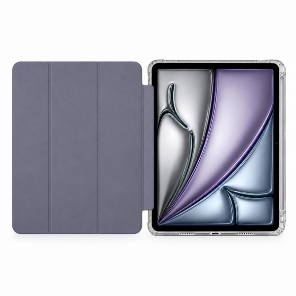 Etui Hard Crystal do Apple iPad Air 13 M4 M3 M2 2026/ 25/ 24 gen 8/ 7 z klapką - fioletowe