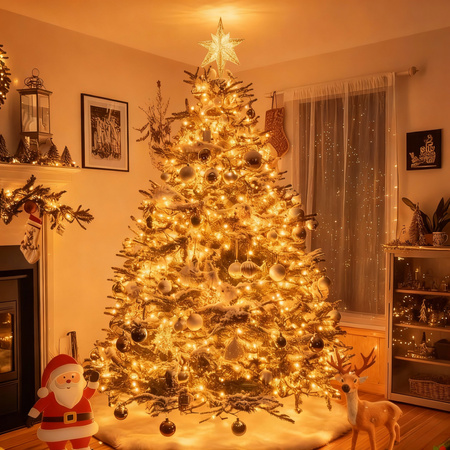 Lampki choinkowe 576 LED białe ciepłe wewnętrzne zewnętrzne 7m TIMER IP44