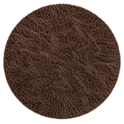 Dywan okrągły Shaggy 80x80 cm, ciemnobrązowy - pluszowy do salonu