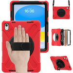 Etui Shockproof z uchwytem do Apple iPad 10.9 2022 / 11 A16 2025 / Apple iPad 10.9 / Apple iPad 11, czerwone - ochronne