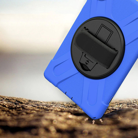 Puzdro Armor Strap na Lenovo Tab M11, tmavomodré - ochranné so stojanom, prístup k portom a tlačidlám