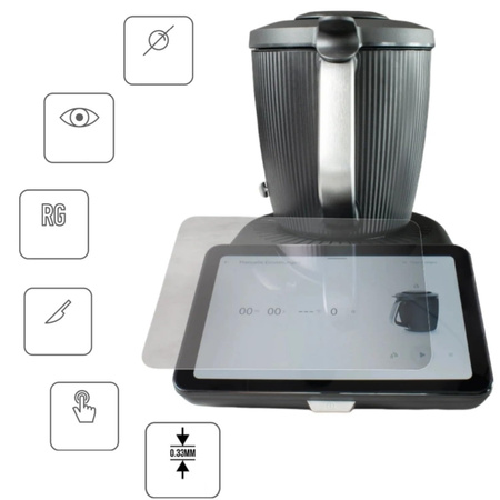 Sklo tvrdené na Thermomix TM7 sklíčko na displej 9H súprava - ochrana displeja 9H, plné krytie, oleofóbne