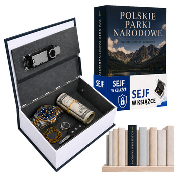 Sejf książka metalowa skrytka kasetka na pieniądze klucze biżuterię zegarki - Polskie Parki