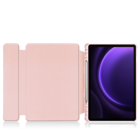 Etui 360 i KLAWIATURA do Samsung Galaxy Tab S9/ S9 FE/ S10 FE 10.9 na Rysik, różowe
