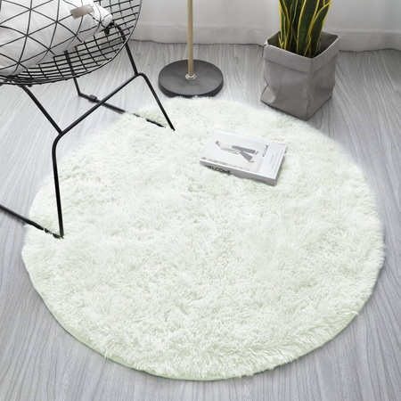 Shaggy Strado 90x90 WhiteLime round carpet (White LImon)