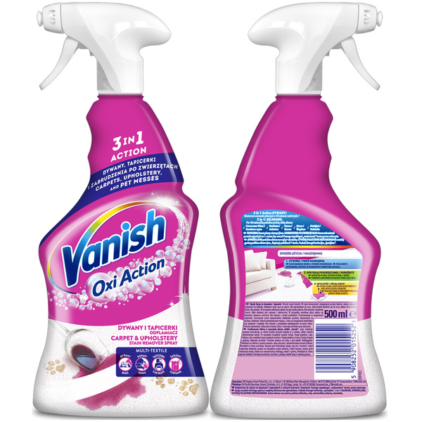Vanish Oxi Action odplamiacz w sprayu dywany tapicerka 500 ml aktywny tlen
