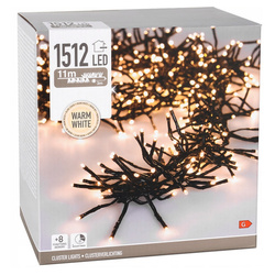 Svetielka vianočné 768 LED teplé biele vnútorné / vonkajšie 8,6m Časovač 8F, biely