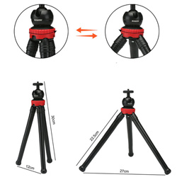 Univerzálny pružný statív tripod na telefón fotoaparát GoPro závit 1 / 4, čierny
