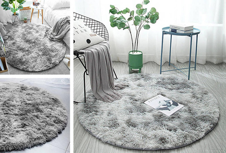 Shaggy Ombre Strado Round Carpet 140x140 OmbreSilver (Light Gray)
