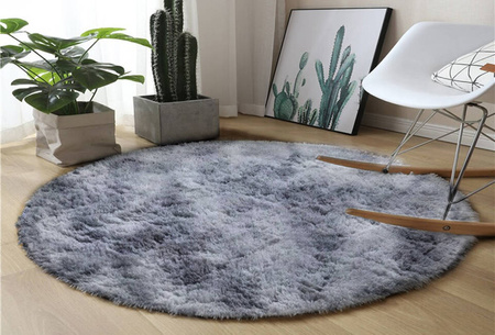 Shaggy Ombre Strado Round Carpet 140x140 OmbreSilver (Light Gray)